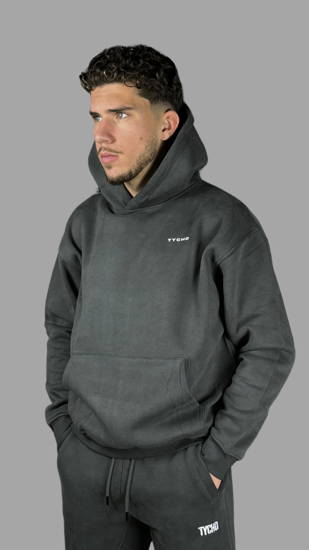 Second Gen - Tycho Hoodie White on Dark Grey