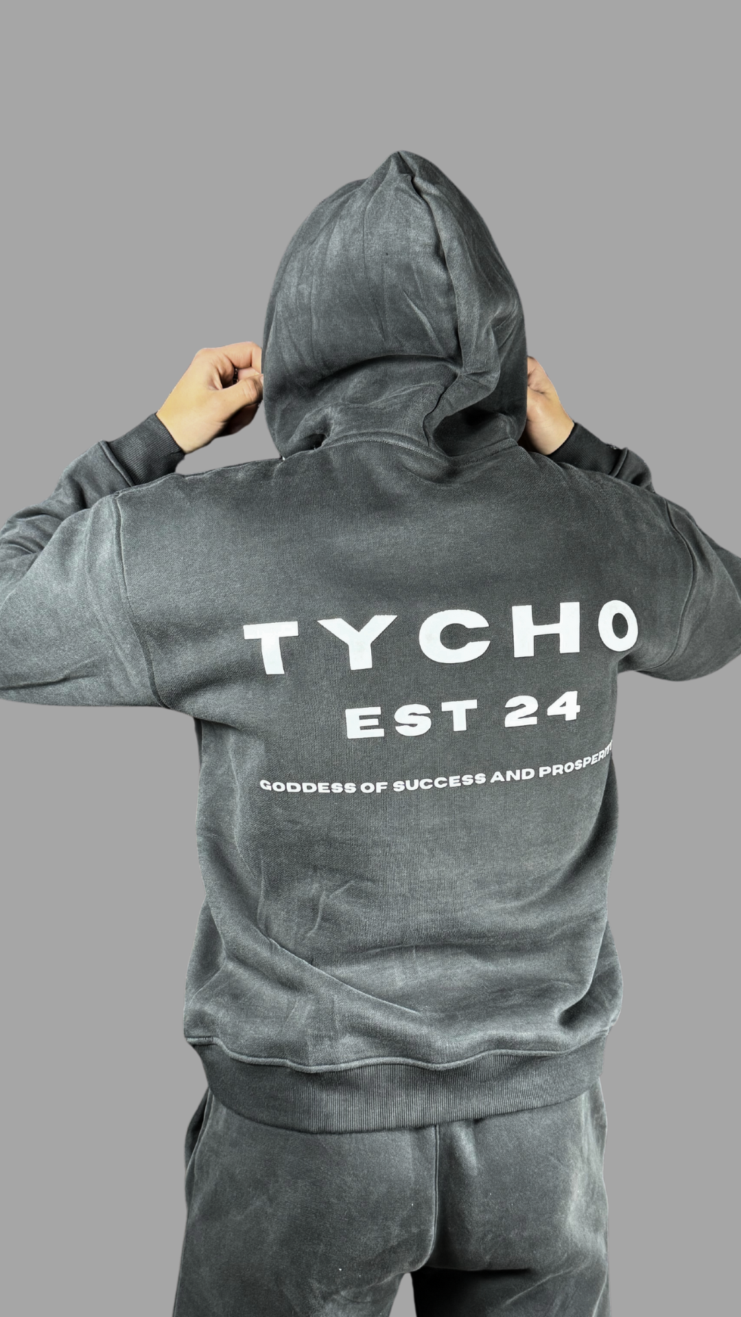 Second Gen - Tycho Hoodie White on Dark Grey